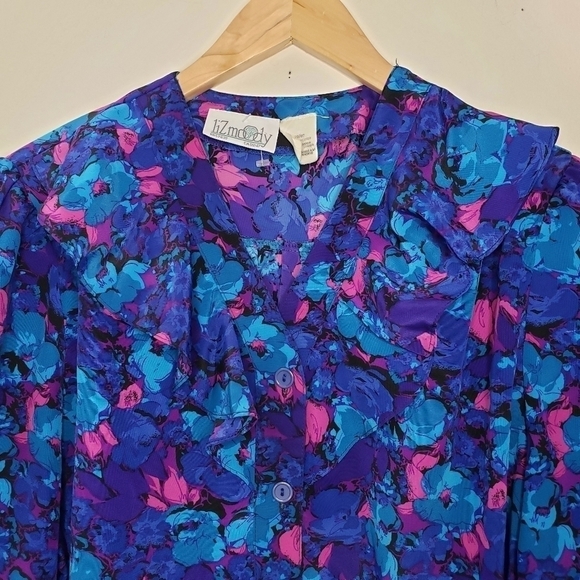Liz Moody Vintage Floral Print Blouse Size XL - Picture 5 of 6